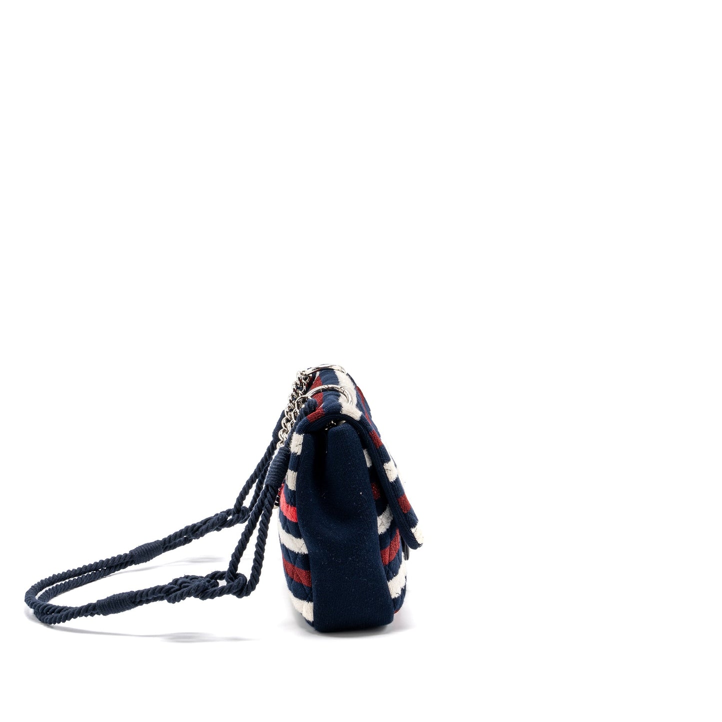 Chanel quilted flap bag fabric multicolour blue / red / white SHW