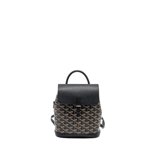 Goyard Mini Alpin Backpack Goyradline Canvas / Leather Black SHW