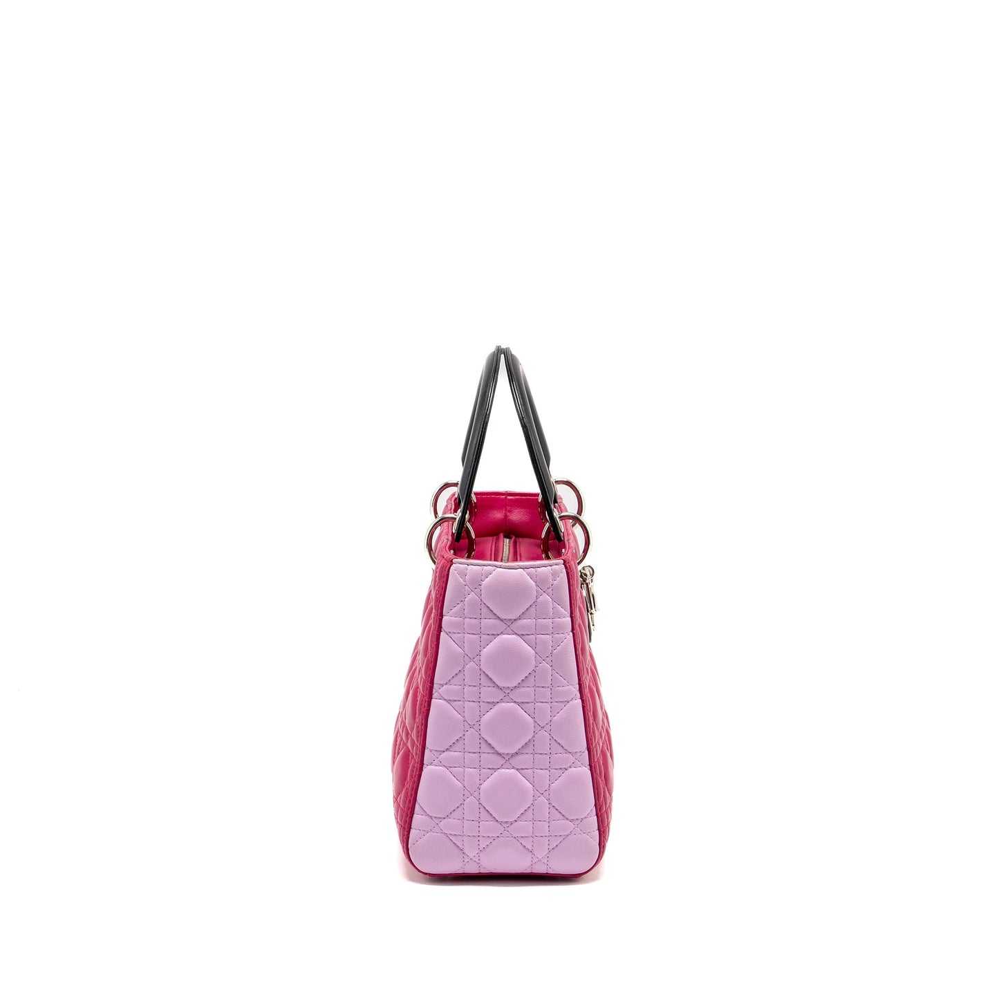 Luxury Dior Medium Lady Luxury Dior Lambskin Pink / Multicolour SHW