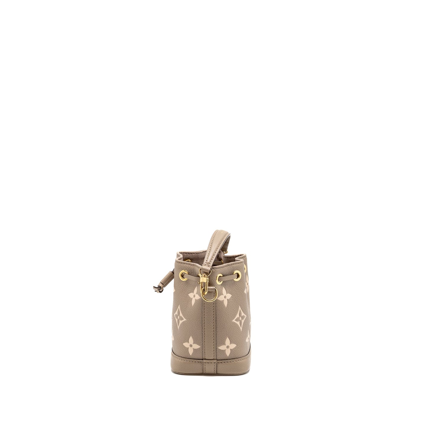Louis Vuitton Nano Noe monogram empreinte calfskin leather grey GHW