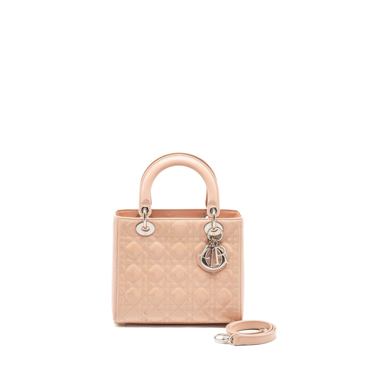 Dior Medium Lady Dior Patent Pink SHW