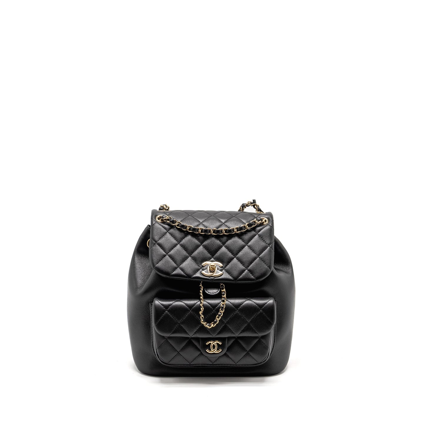 Chanel 23c Large Duma Backpack Calfskin Black LGHW (microchip)
