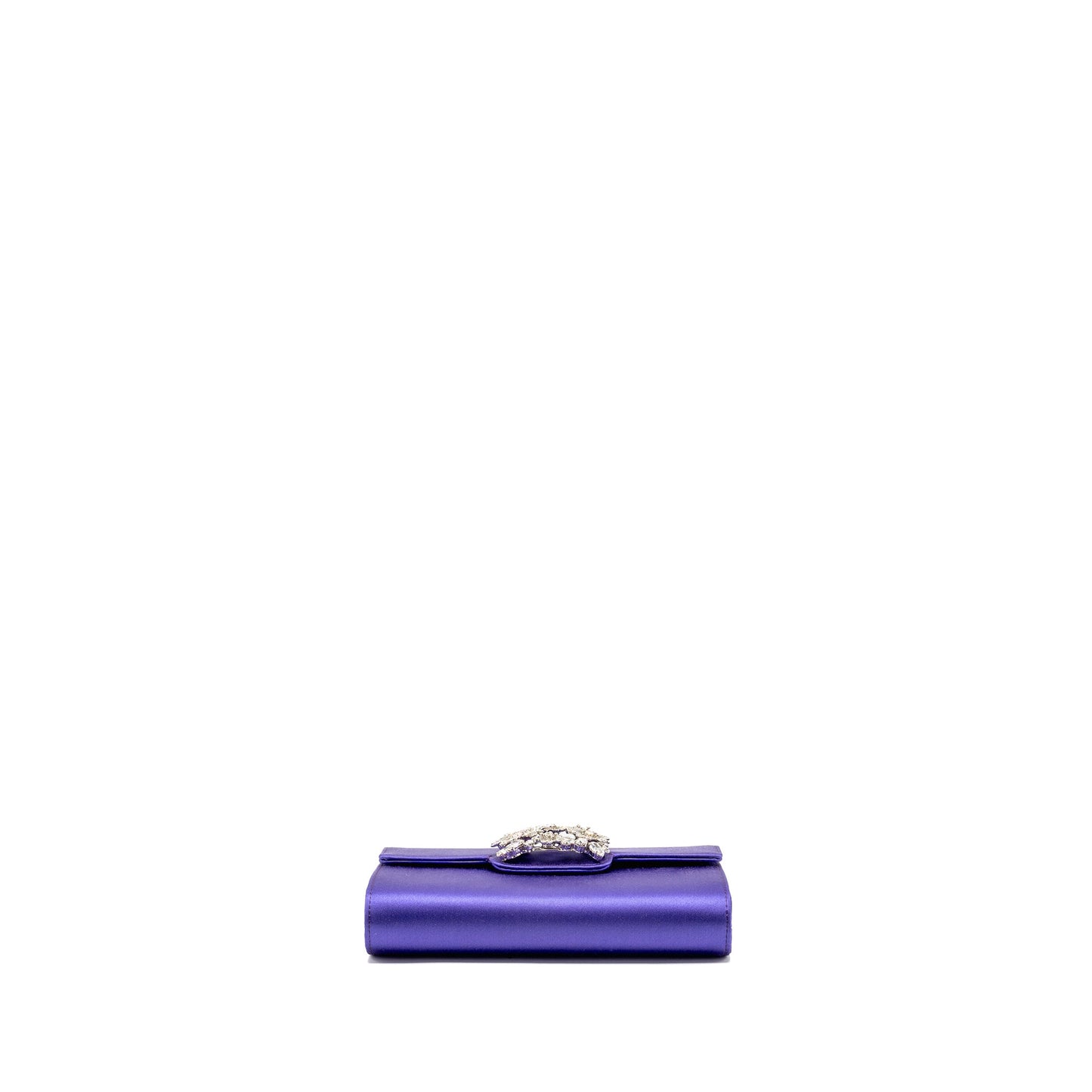 Roger Vivier Efflorescence Mini Clutch Silk Blend Satin Purple SHW