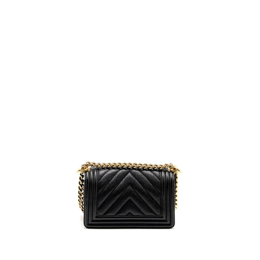 Chanel Chevron Small Boy Bag Caviar Black GHW