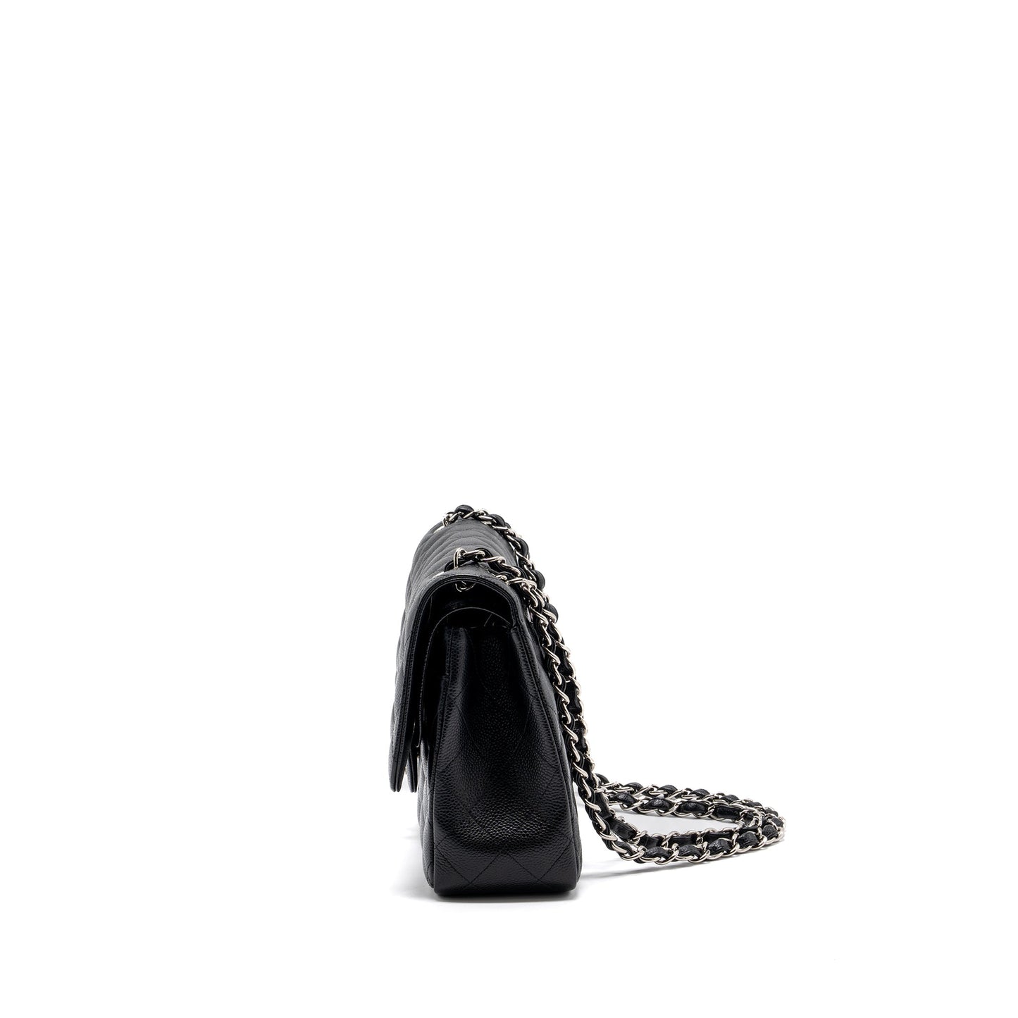 CHANEL JUMBO CLASSIC DOUBLE FLAP Caviar BLACK SHW