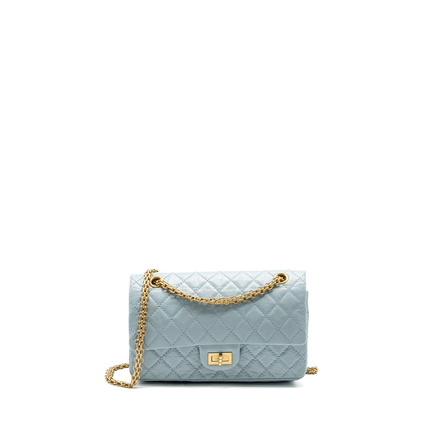Chanel Small 2.55 226 reissue double flap bag calfskin light blue GHW (microchip)