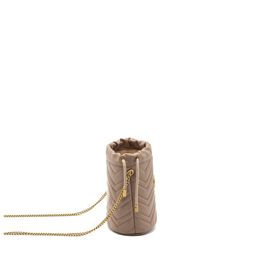 Gucci GG Marmont Mini Bucket Bag Beige GHW