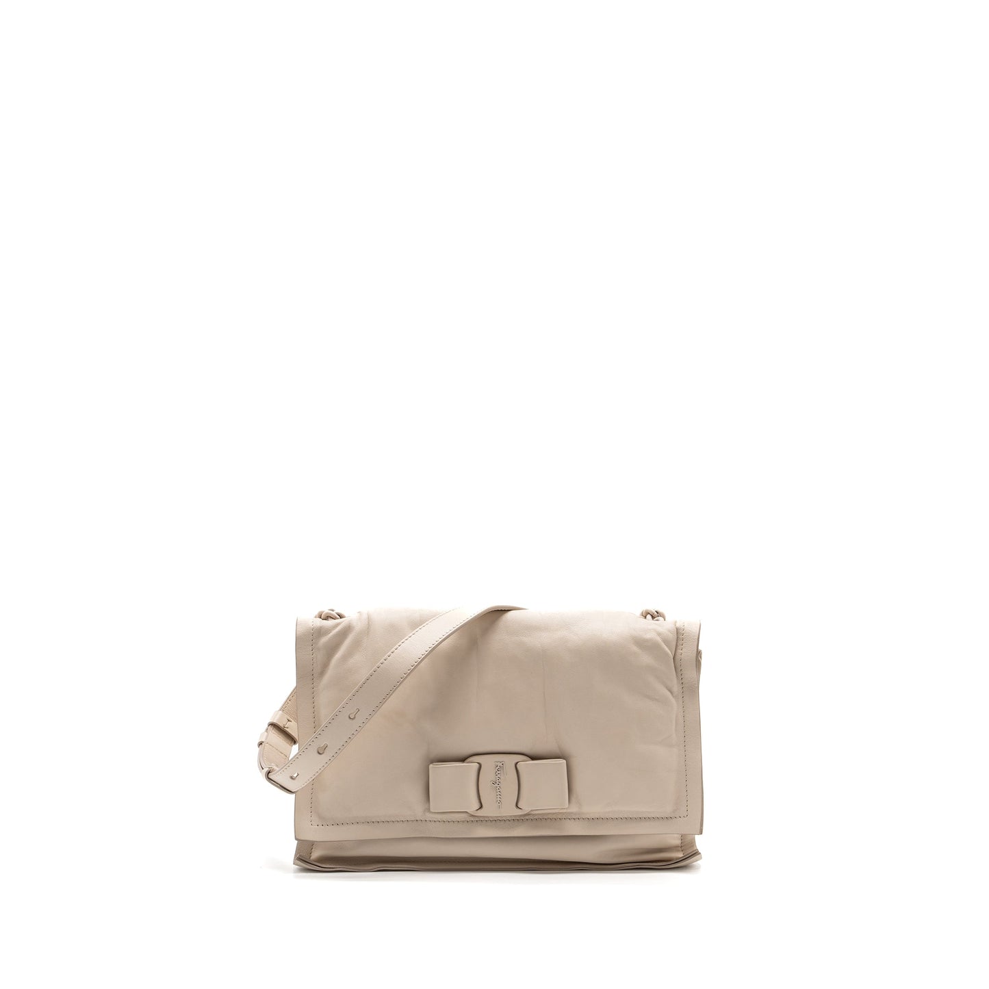 SALVATORE FERRAGAMO SMALL VIVA BOW SHOULDER BAG CREAM AND shw