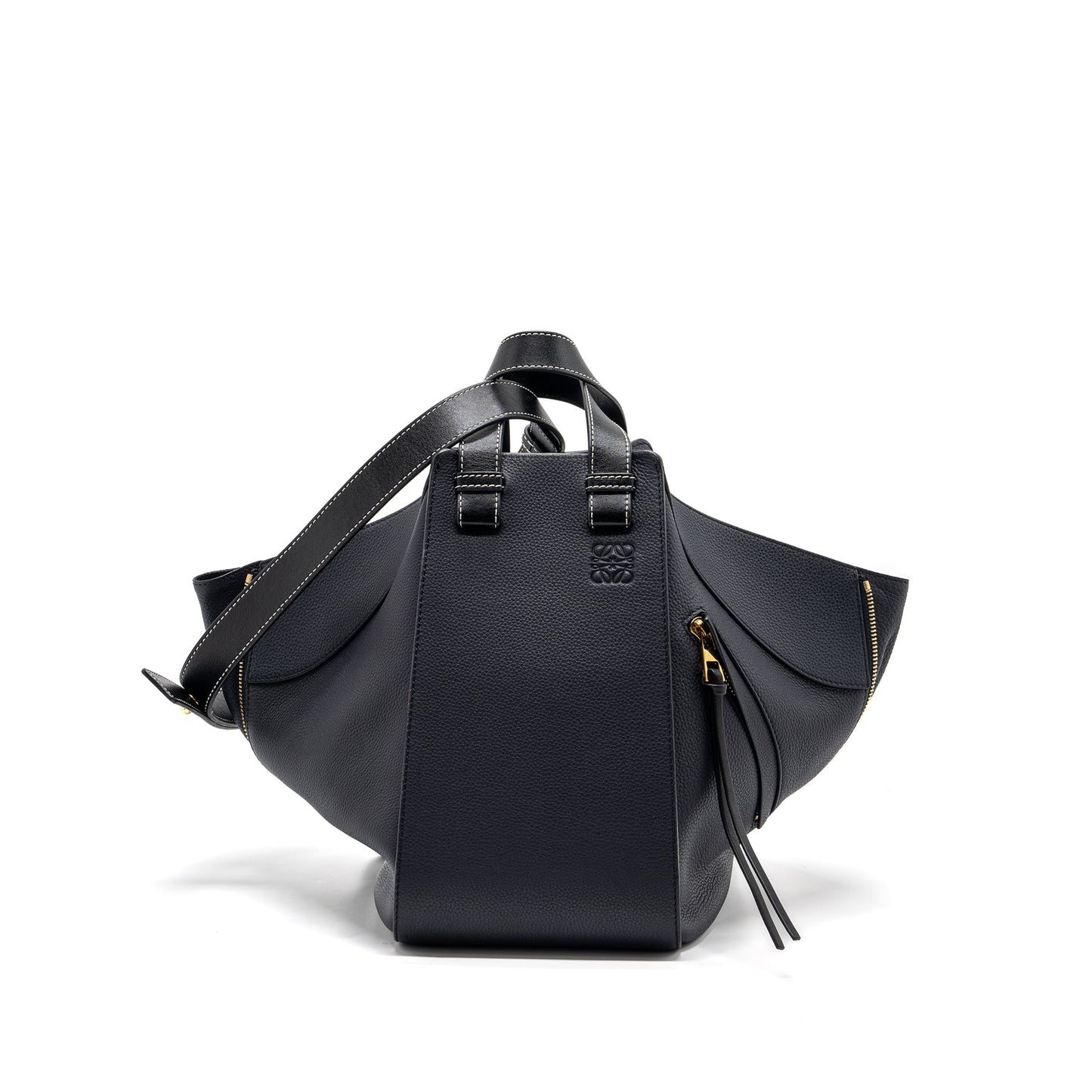 Loewe medium hammock bag grained calfskin dark blue GHW