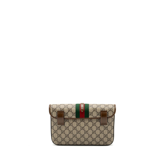 Gucci flap belt bag GG supreme canvas GHW