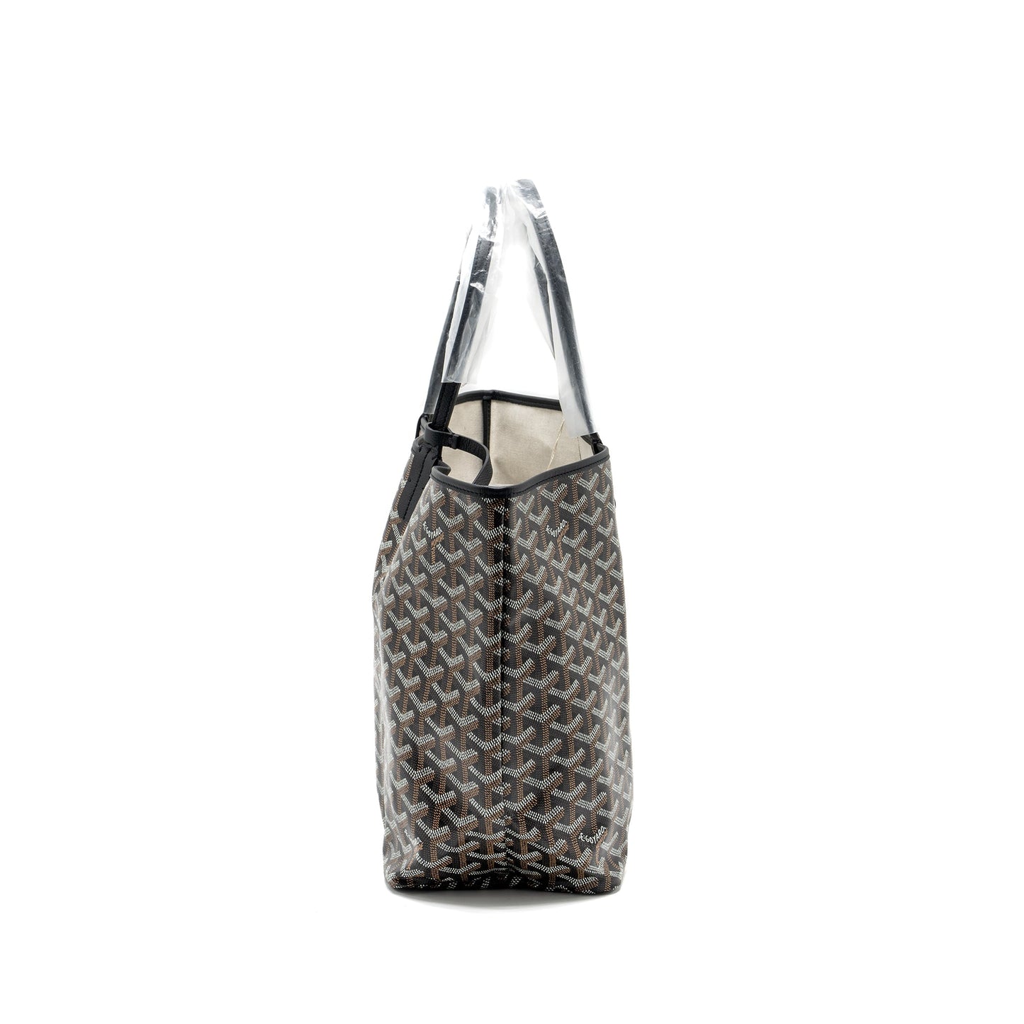 Goyard Saint Louis PM Tote Bag Goyardline Canvas Black SHW