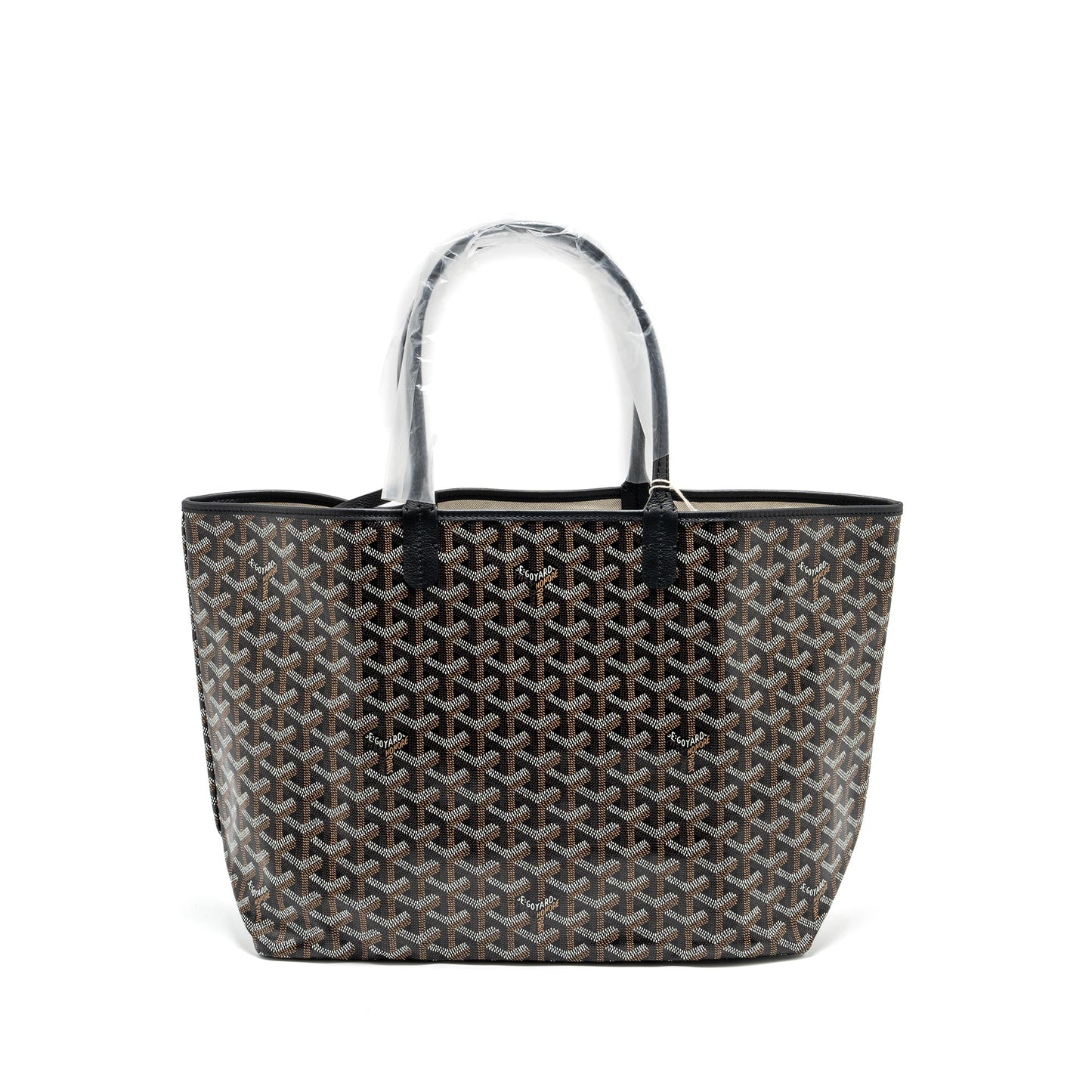 Goyard Saint Louis PM Tote Bag Goyardline Canvas Black SHW