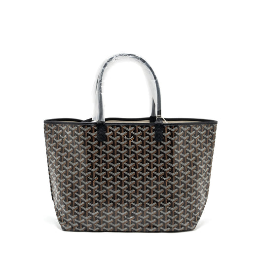 Goyard Saint Louis PM Tote Bag Goyardline Canvas Black SHW