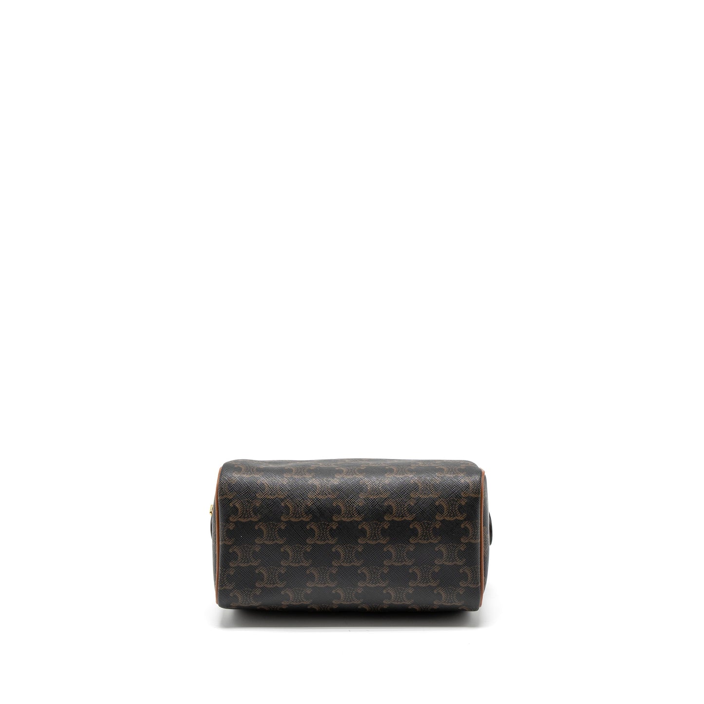 Celine Small Boston Bag Triomphe Canvas/Calfskin Tan GHW