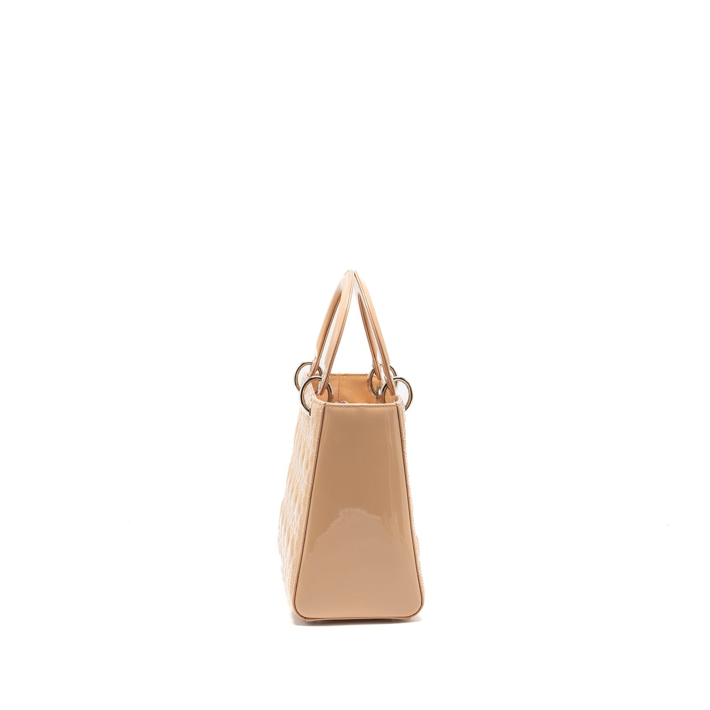 Dior Medium Lady Dior patent light pink SHW