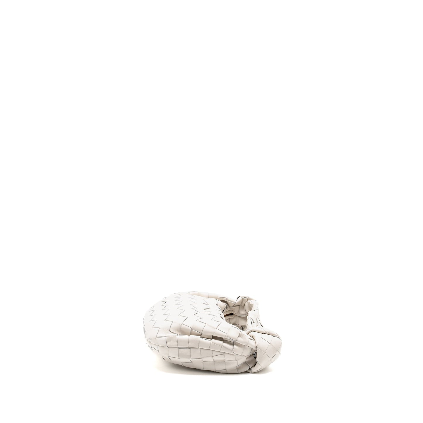 BOTTEGA VENETA Mini Jodie Lambskin Chalk GHW