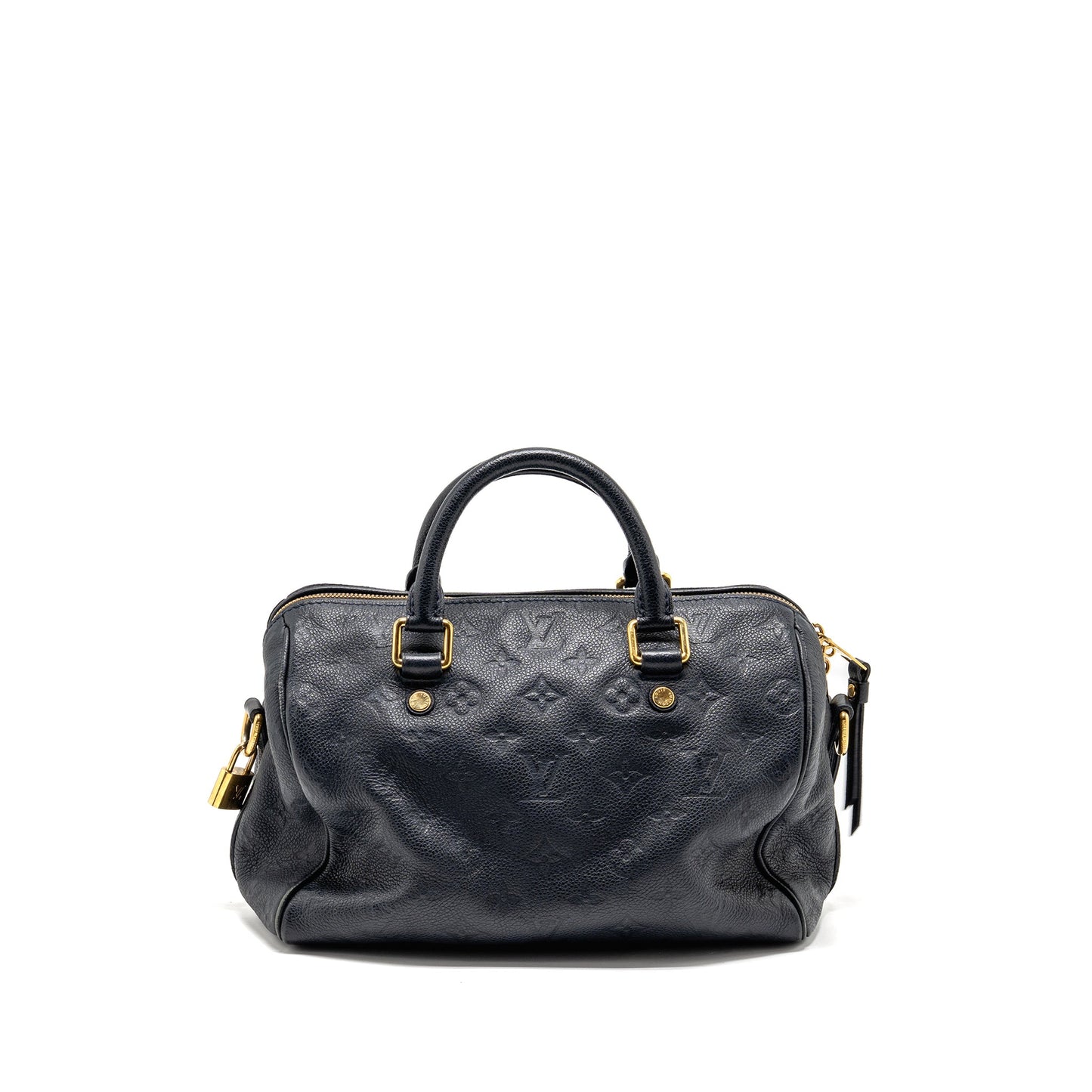 Louis Vuitton Speedy Bandouliere 25 Monogram Empreinte Leather Navy GHW