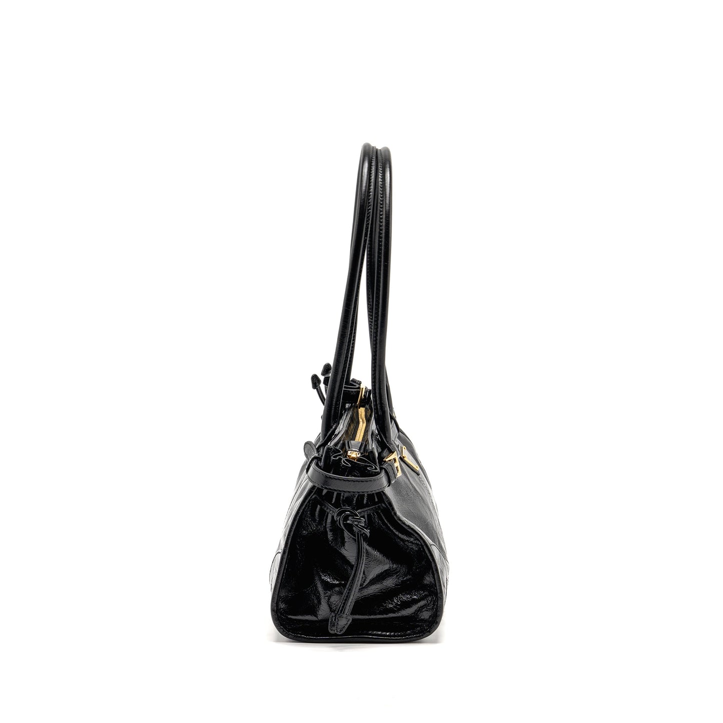 Prada Bonnie Medium Leather Handbag Calfskin black GHW
