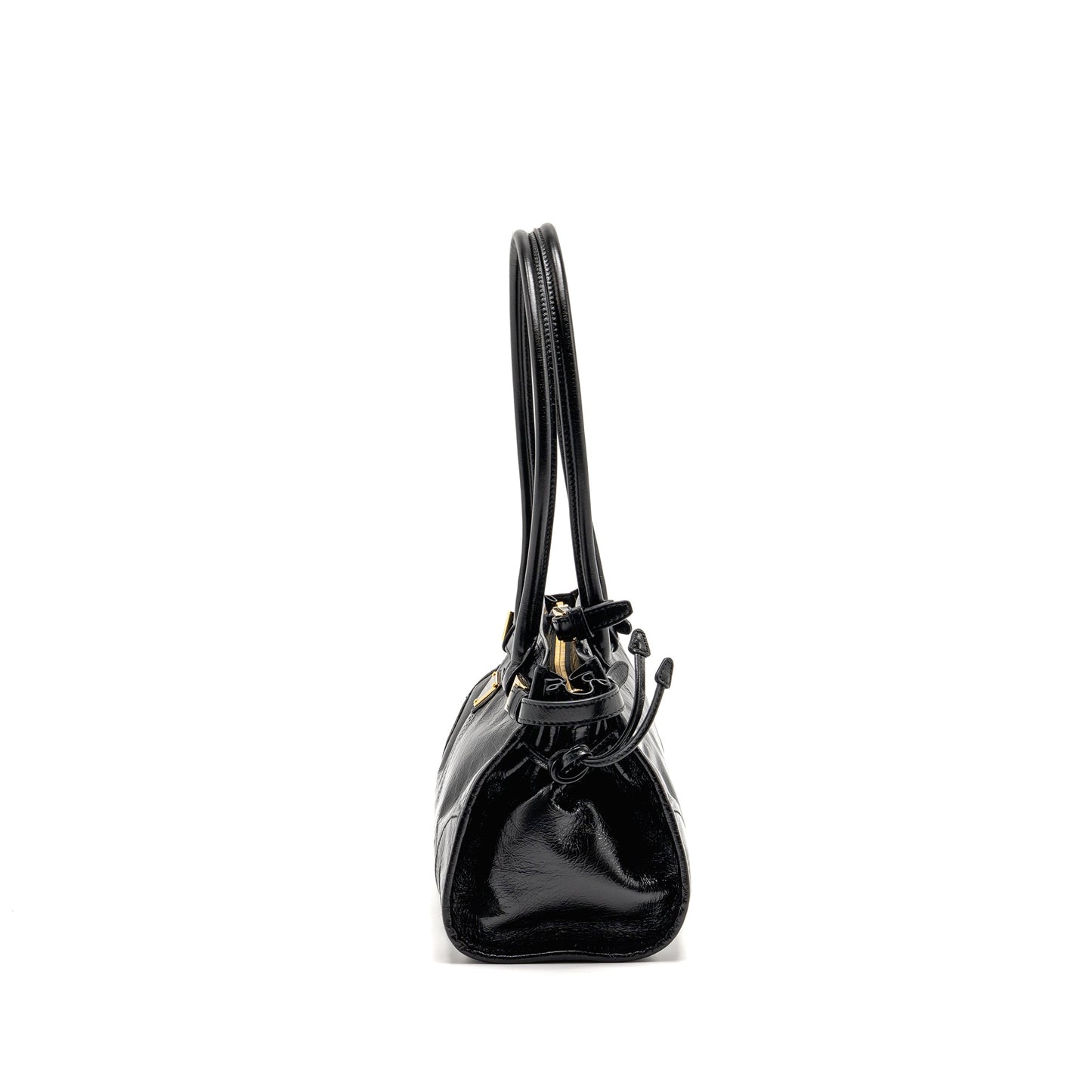 Prada Bonnie Medium Leather Handbag Calfskin black GHW