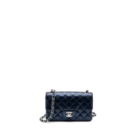 Chanel mini rectangular flap bag calfskin limited dark blue SHW
