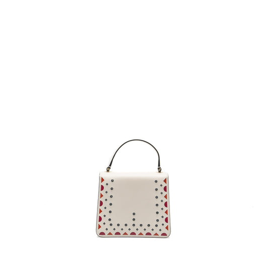 Bvlgari Serpenti Forever Top Handle Bag Limited Edition Calfskin White/Multicolour LGHW