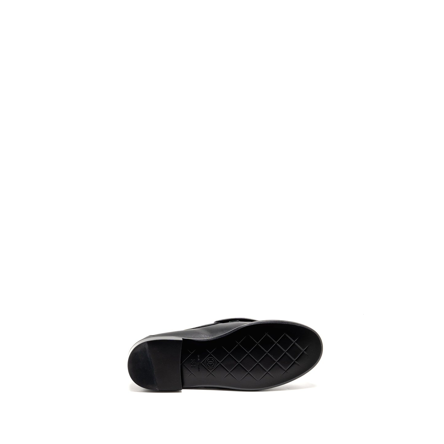 Chanel Size 38 Turnlock Loafer Quilted Leather Black LGHW