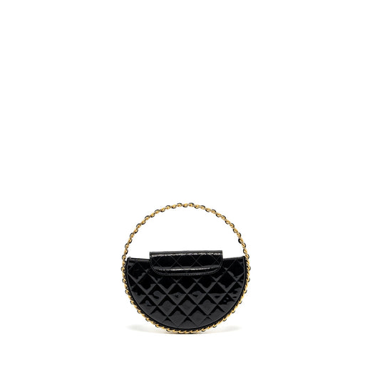 Chanel 23K Hoop Bag Patent leather black GHW (microchip)