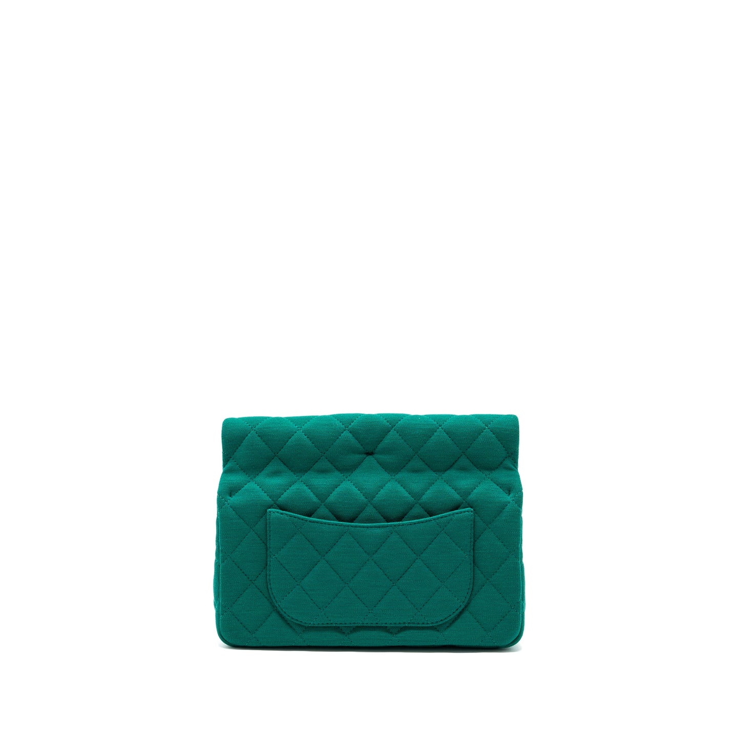 Chanel 23a Classic Flap Clutch Fabric Green LGHW(Microchip)