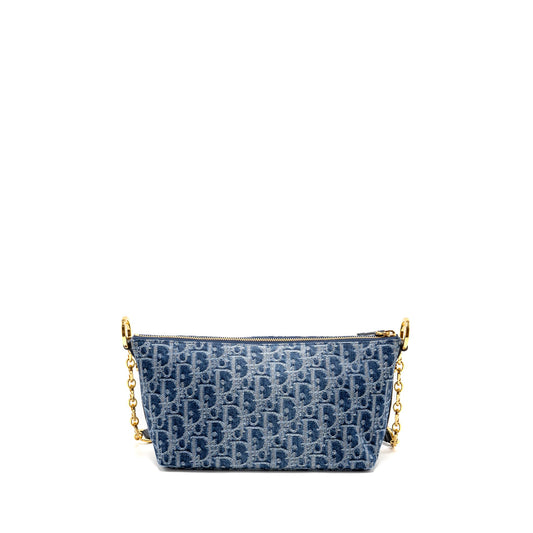 Dior DiorStar Oblique Hobo Bag Denim Blue GHW