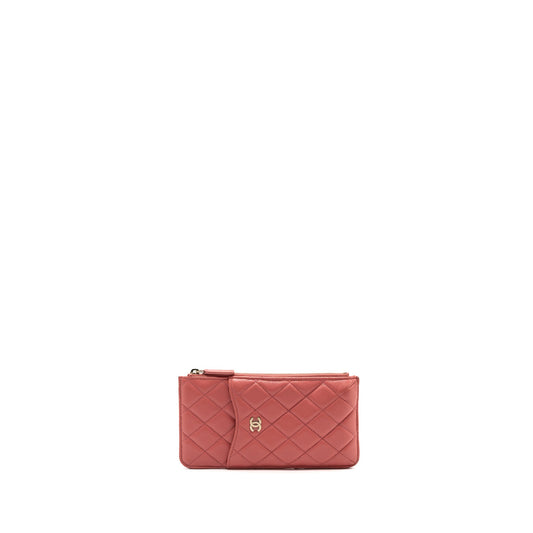 Chanel Phone Card Holder Caviar Pink LGHW