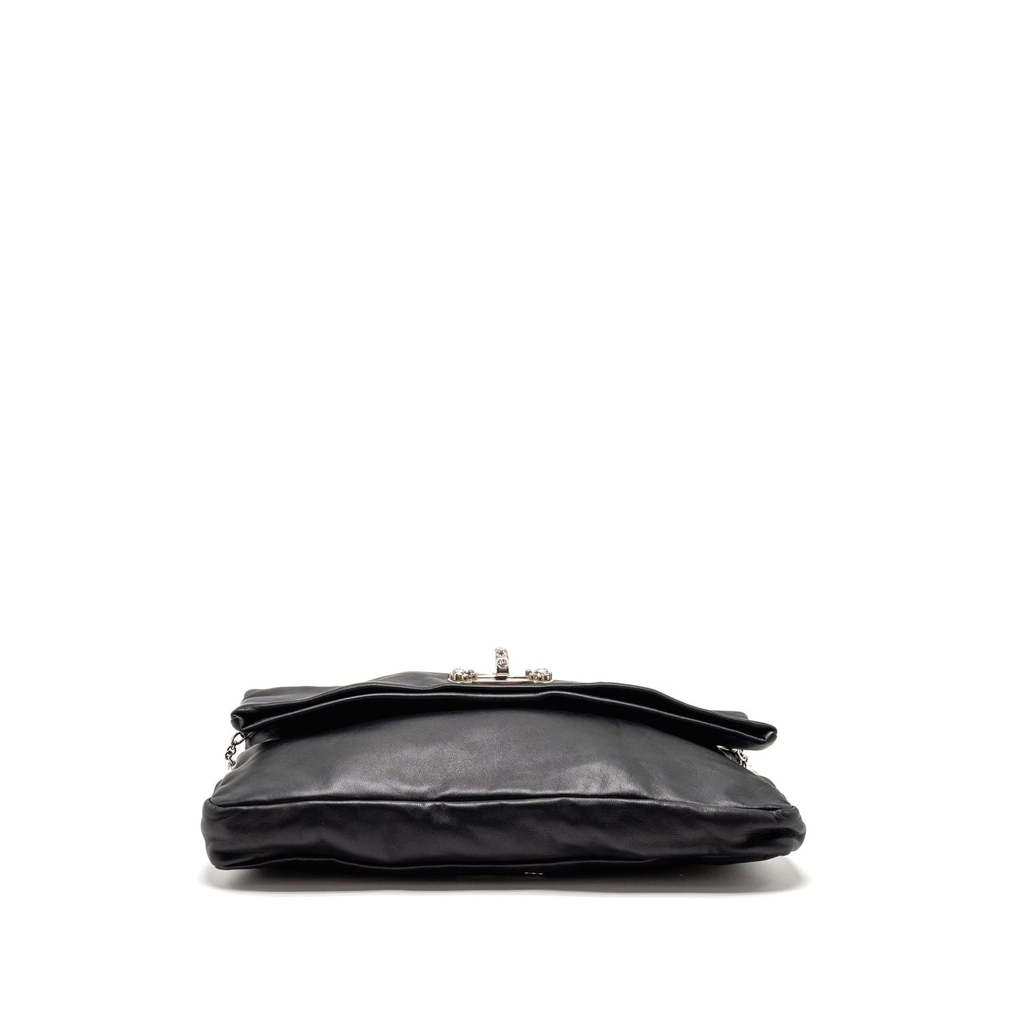 Miu miu large flap shoulder bag lambskin black SHW