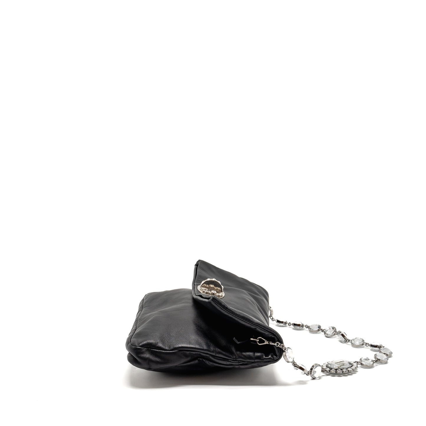 Miu miu large flap shoulder bag lambskin black SHW
