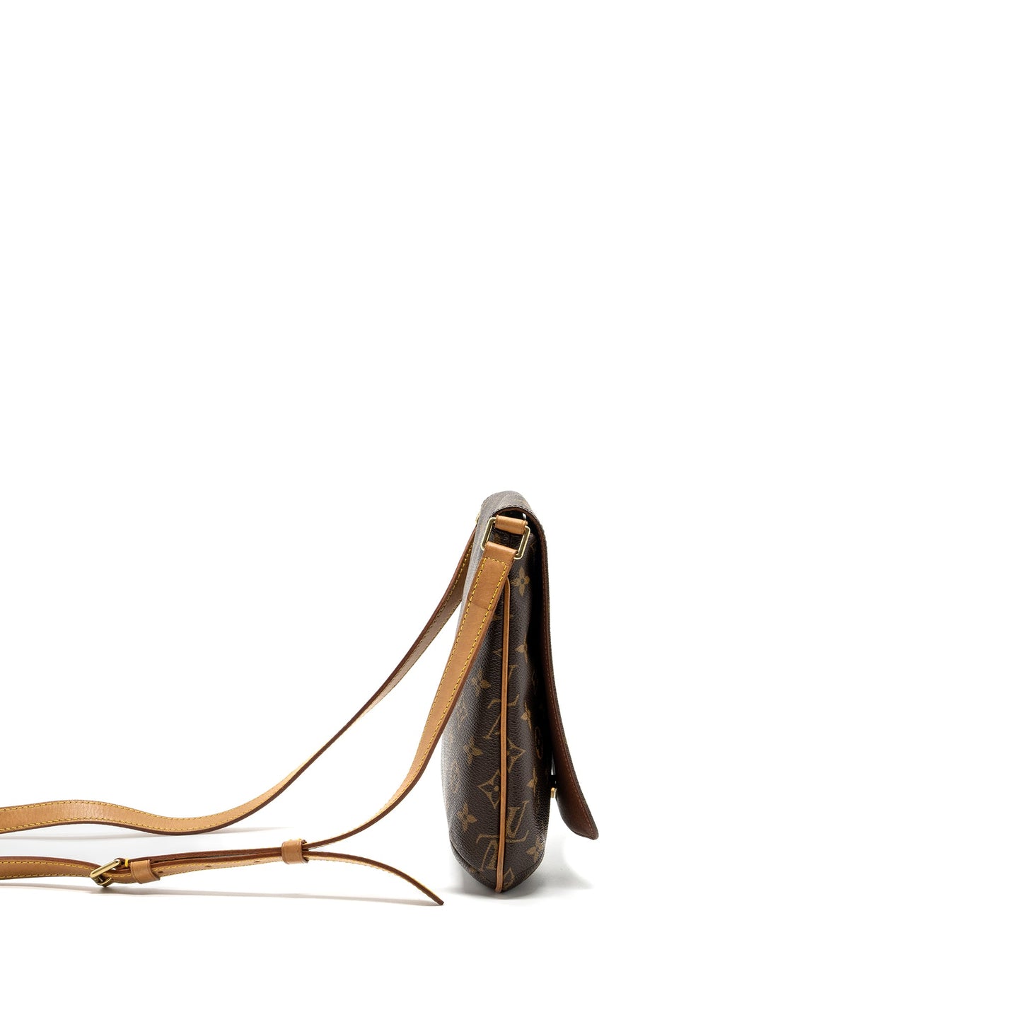 Louis Vuitton Vintage Vertical Crossbody Flap Bag Monogram Canvas GHW