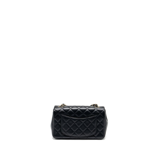 Chanel Mini Rectangular Flap Bag Lambskin Black LGHW