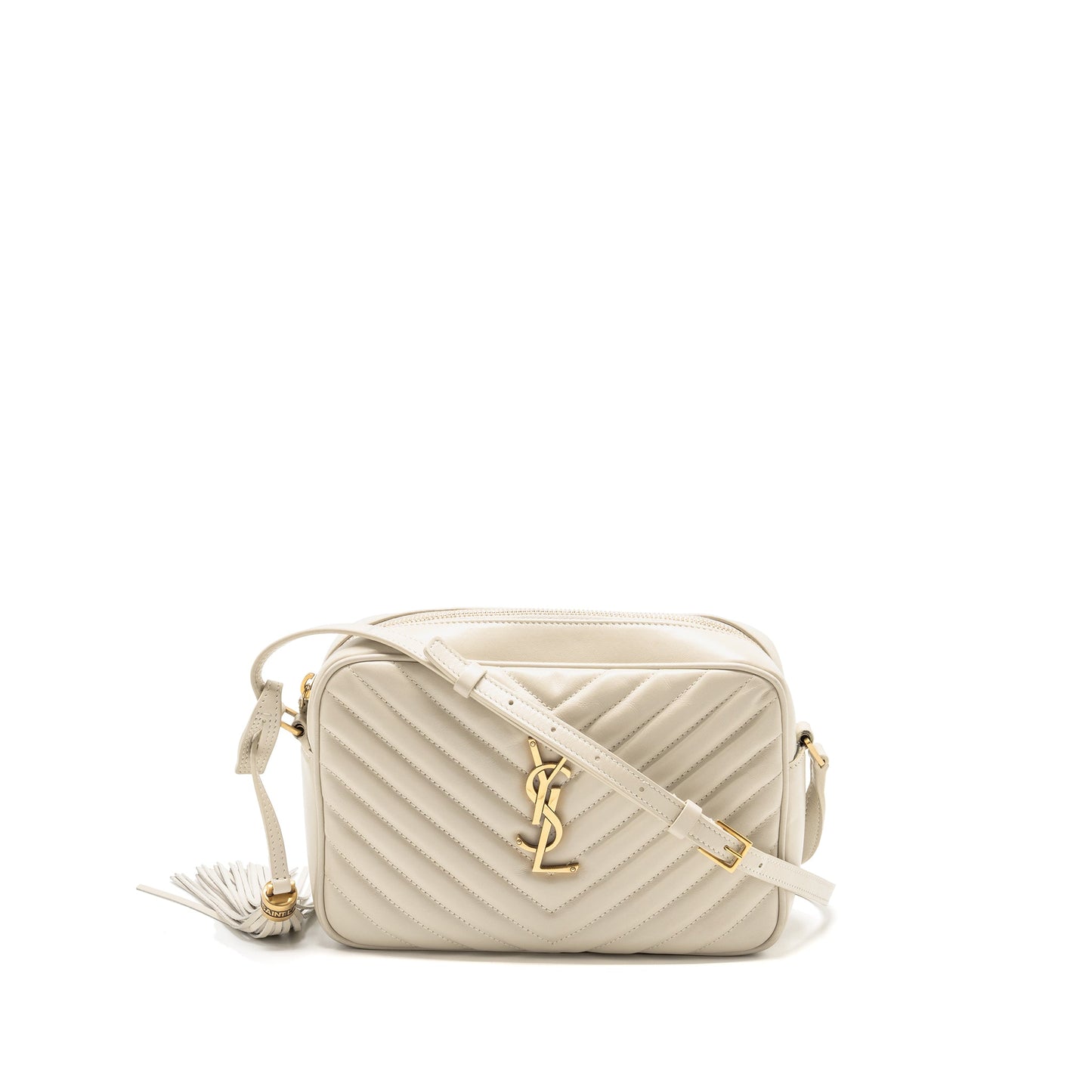 Saint Laurent/YSL Lou Camera Bag Calfskin White GHW