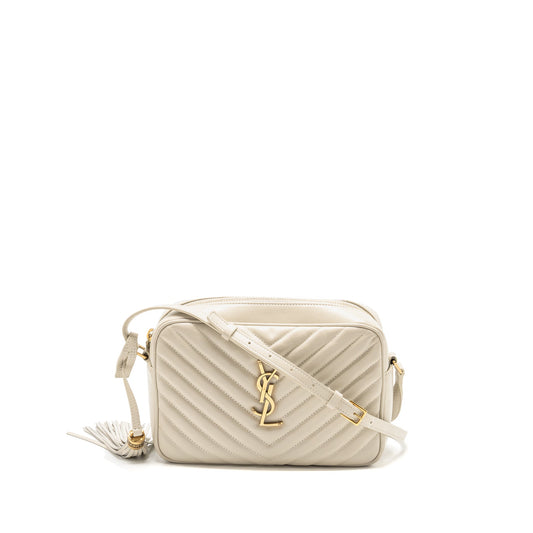 Saint Laurent/YSL Lou Camera Bag Calfskin White GHW
