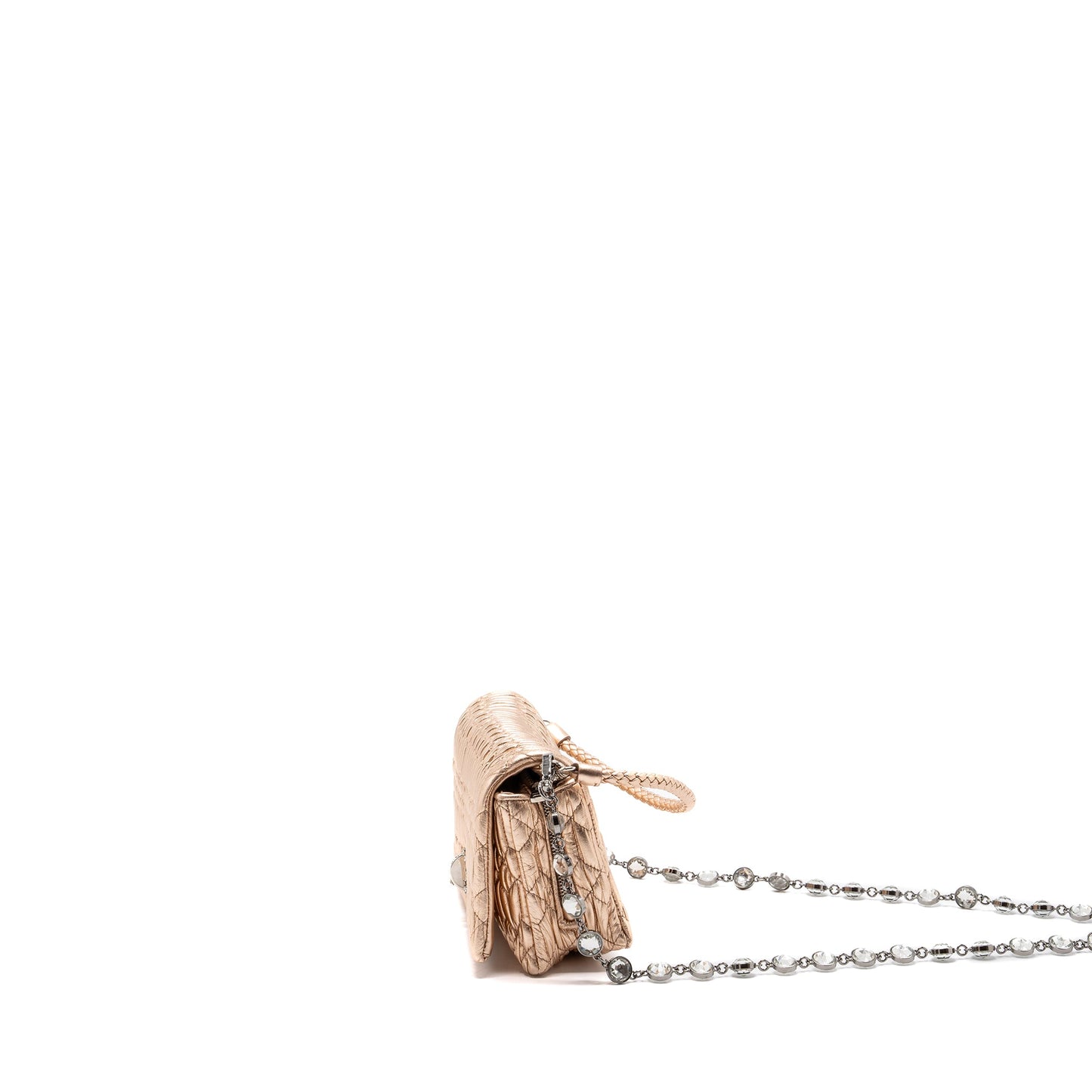 Miu Miu Crystal Shoulder Bag Nappa Cipria Lame SHW