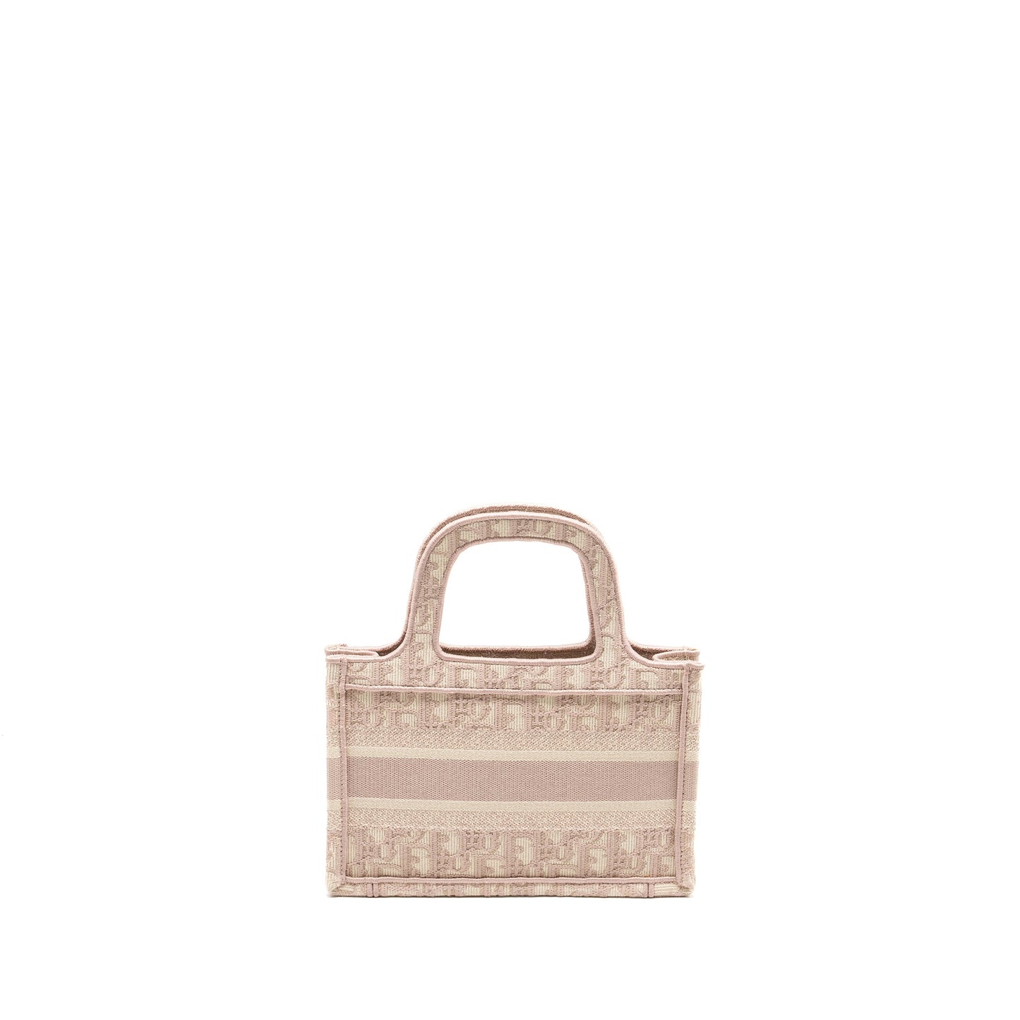 Luxury Dior Mini Book Tote Oblique Embroidery Pink