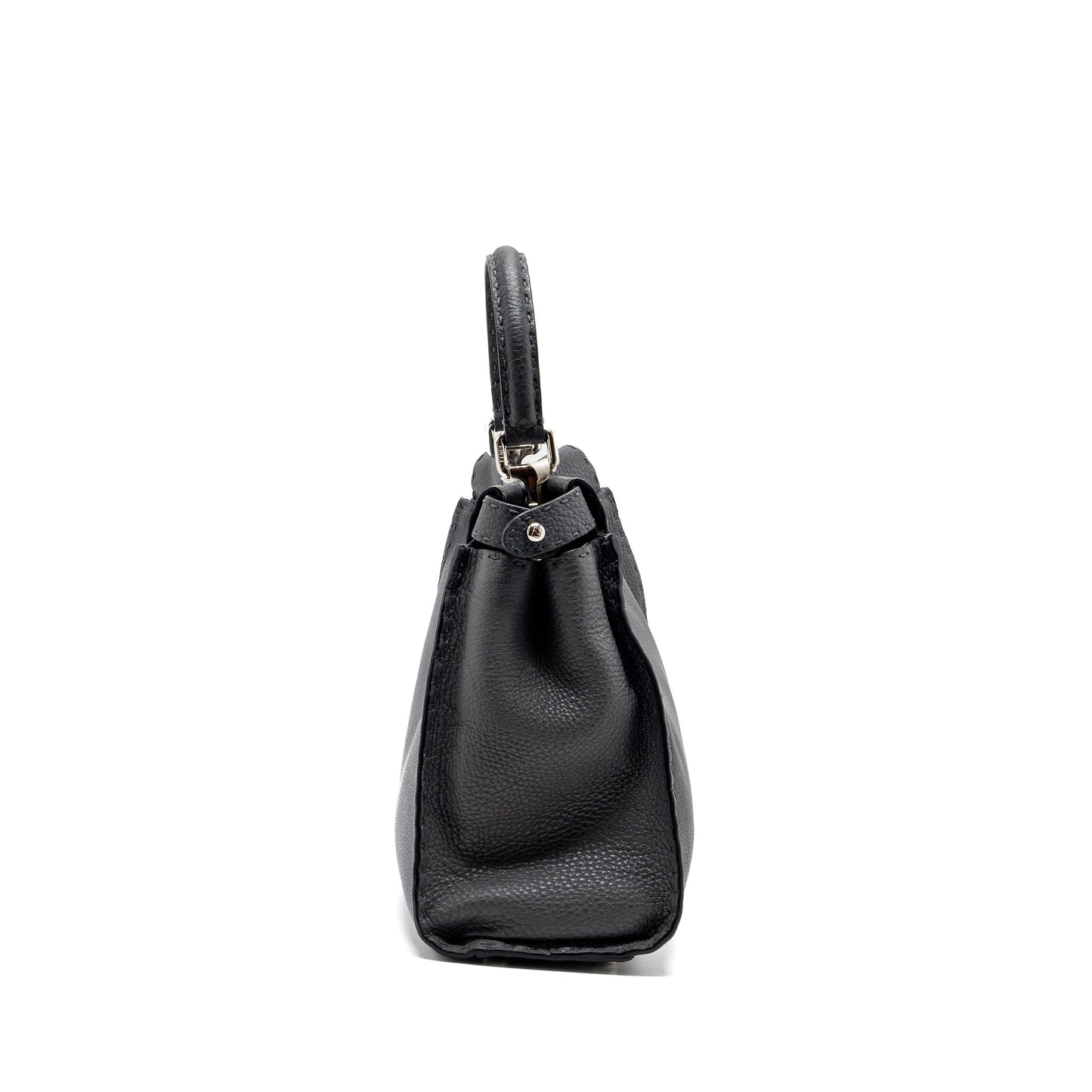 Fendi Medium Peekaboo Bag Selleria Leather Black SHW