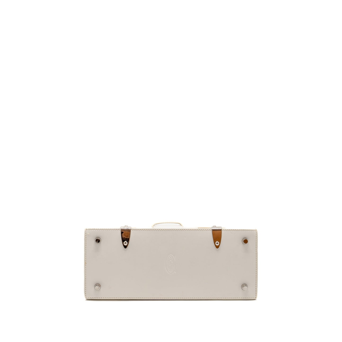 Goyard structured Saigon PM calfskin / canvas white SHW
