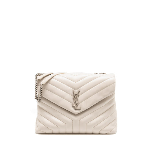Saint Laurent/YSL Medium Lou Lou Bag Calfskin White SHW