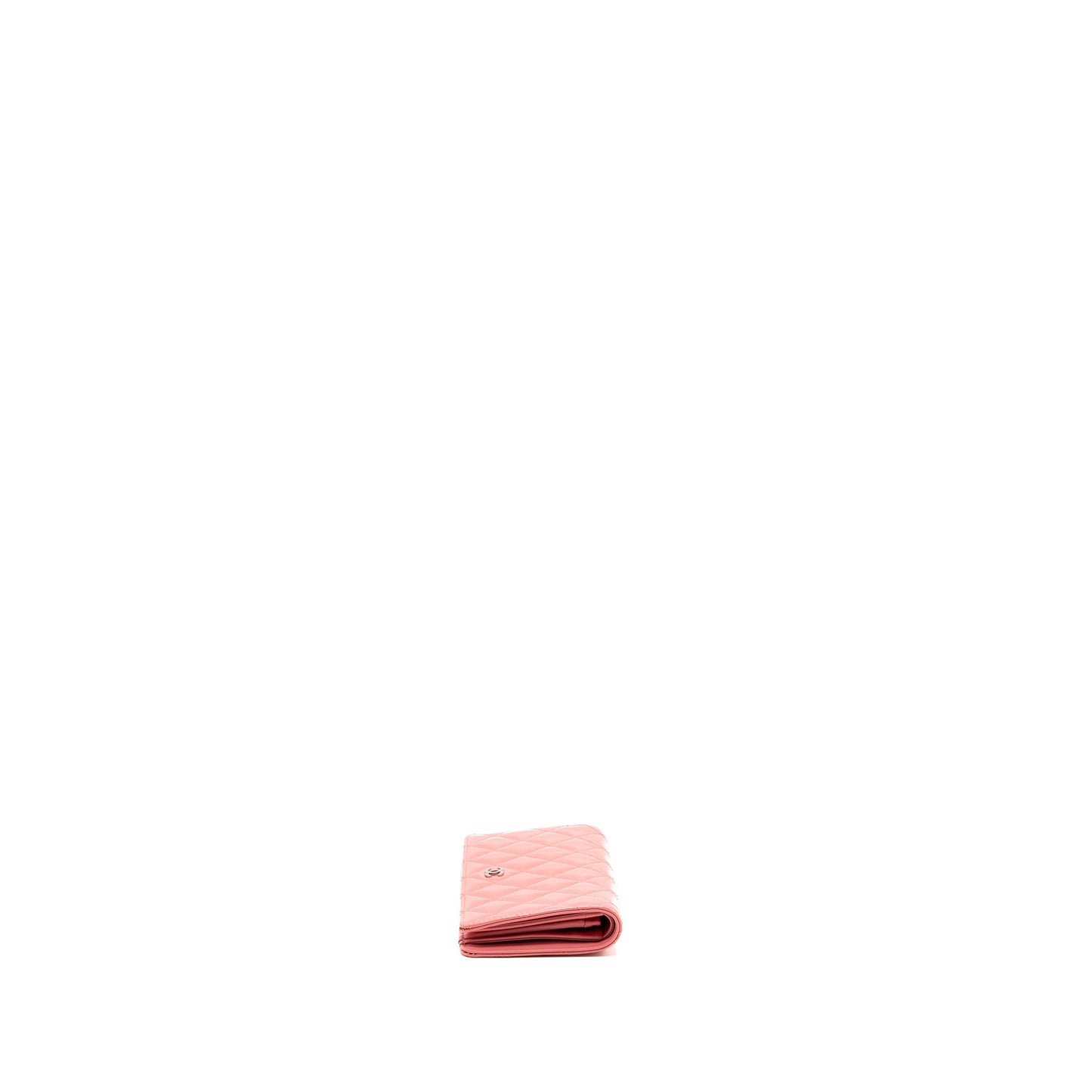 Chanel quilted long wallet patent leather pink SHW