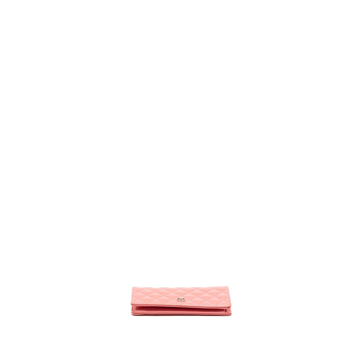 Chanel quilted long wallet patent leather pink SHW