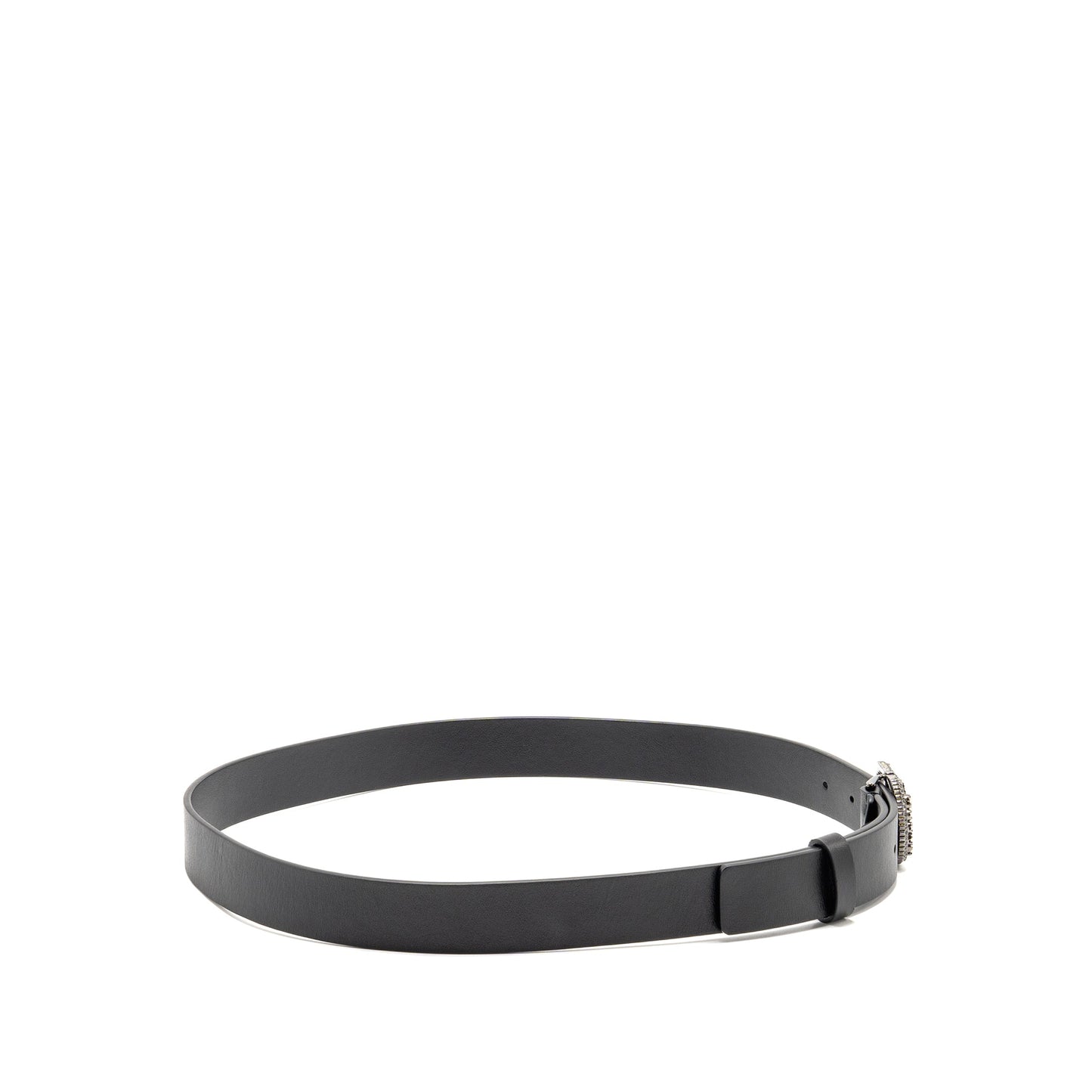 Dior Size 85 Crystal CD 25mm Belt Calfskin Black with Black Hardware