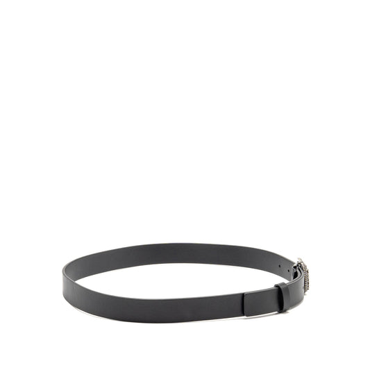 Dior Size 85 Crystal CD 25mm Belt Calfskin Black with Black Hardware
