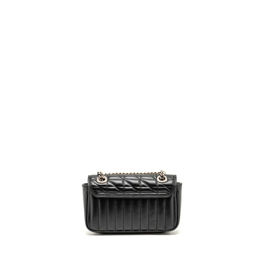 Gucci Small GG Marmont Shoulder Bag Calfskin Black SHW