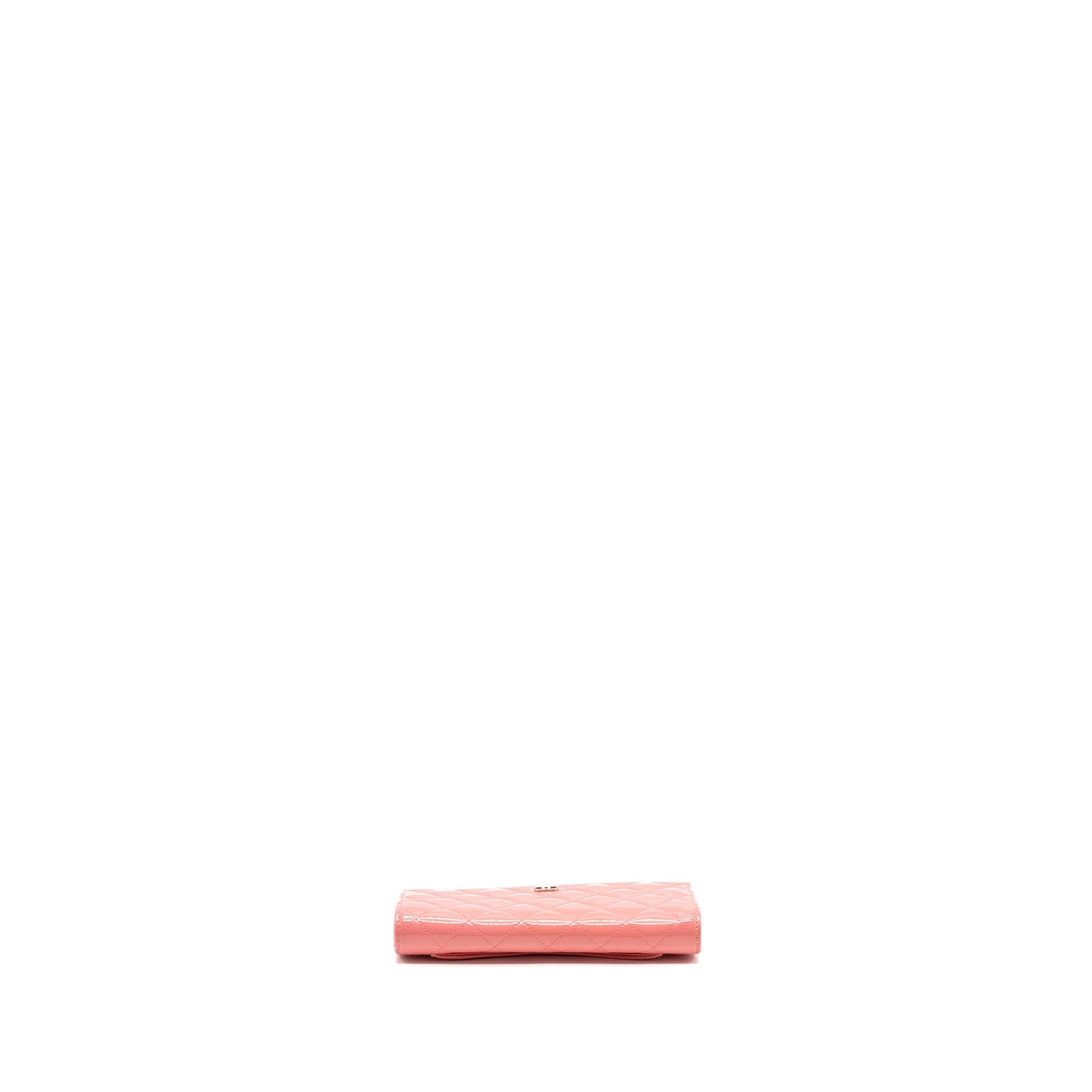 Chanel quilted long wallet patent leather pink SHW