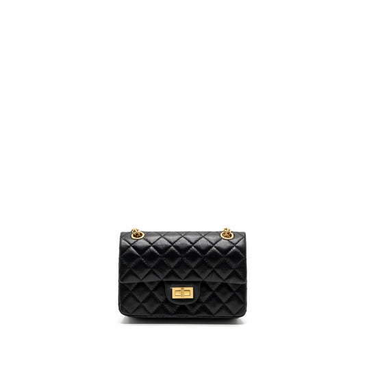 Chanel Mini 2.55 Reissue Flap Bag Aged Calfskin Black Brushed GHW (Microchip)