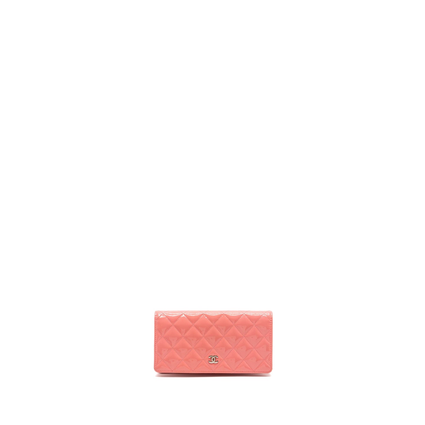 Chanel quilted long wallet patent leather pink SHW