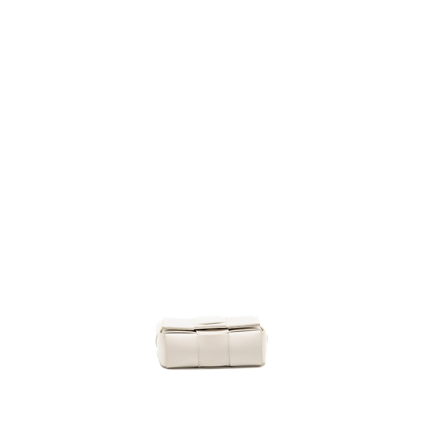 Bottega Veneta Intreccio Cassette Mini Bag Lambskin White